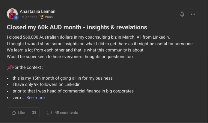 Anastasia Lemon, $60K AUD month