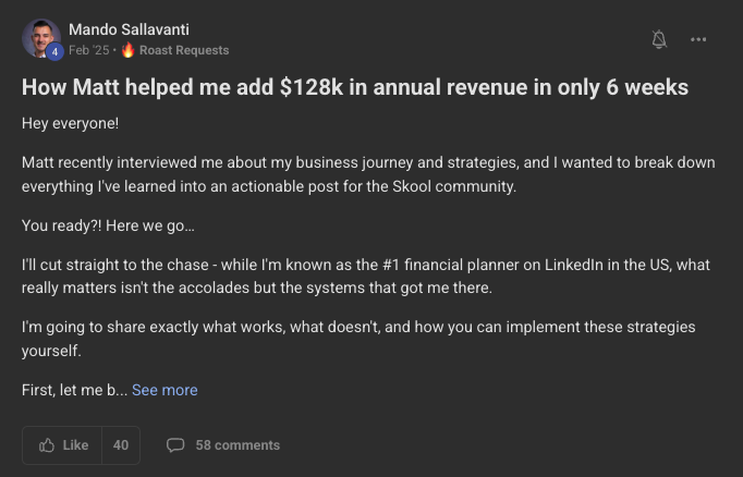 Mandy McDonnell, $128K revenue added in 6 weeks